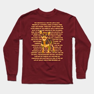 Chihuahua Painting and Information Long Sleeve T-Shirt